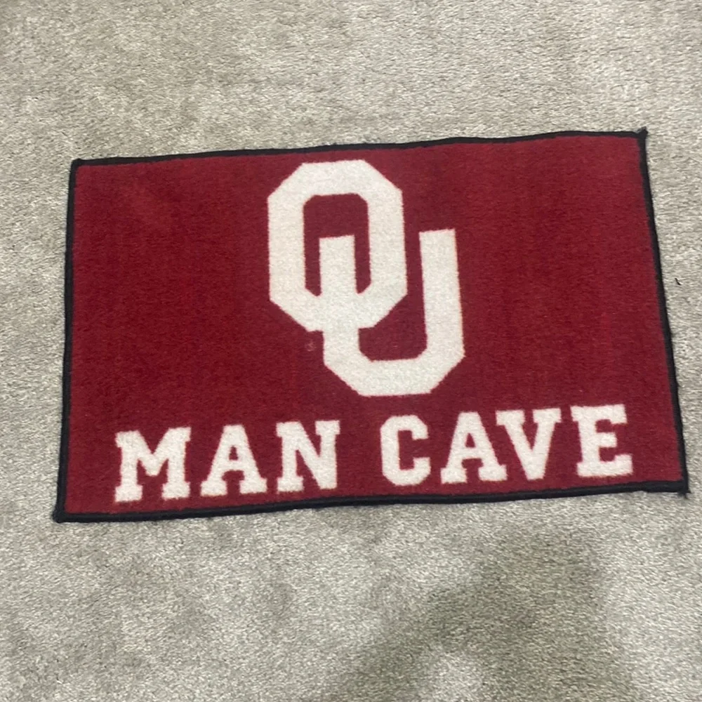 Oklahoma Sooner man cave rug